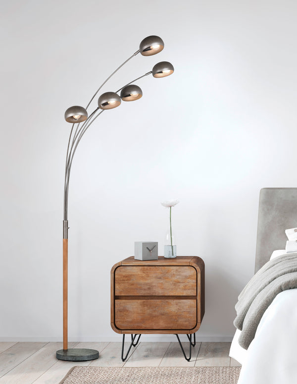 Lampadaire d'intérieur en métal nickel vieilli sconto