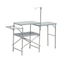 Tavolino da Campeggio Picnic Pieghevole in Alluminio 154.5x40.5x82 cm 