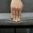 Set 2 Sedie da Pranzo Imbottite Schienale Ergonomico in Velluto Grigio   