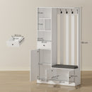 Mobili Ingresso 100x30x180 cm Appendiabiti con Panca Porta Scarpe in MDF Bianco      