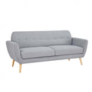 Divano 3 Posti Burton 193x79x86 h cm in Tessuto Grigio chiaro