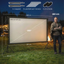 Telo per Proiettore 100" 16:9 HD 4K-8K Angolo di Visione 160° con Treppiedi Pieghevoli Bianco      