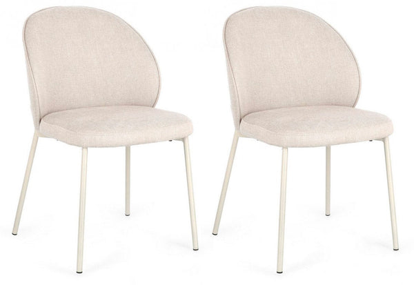 acquista Lot de 2 chaises Wendy 54x60x83 cm en tissu beige et beige
