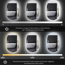 Specchio Bagno da Parete LED Antiappannamento 81x51x4,5 cm in Vetro e Alluminio Argento  