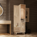 Mobile bagno Kuban bianco rovere 64x30x178 cm