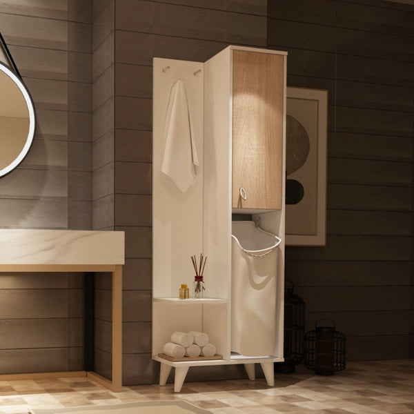 online Meuble de salle de bain Kuban chêne blanc 64x30x178 cm