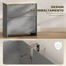 Credenza Cucina Bassa 78.5x35x80 cm con Cassetto e Armadietto in Legno Grigio      