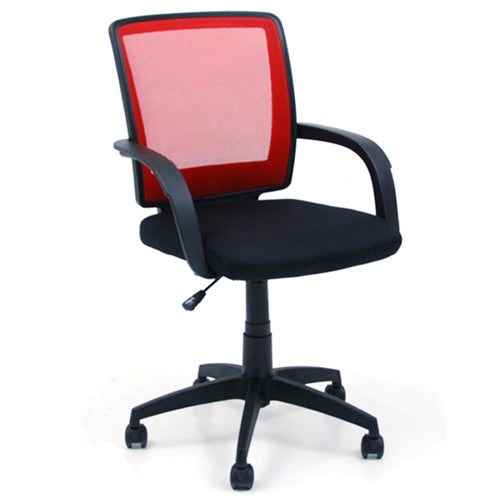 online Chaise de fauteuil opérative en tissu rouge pour le bureau 