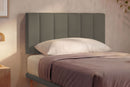 Letto 1 Piazza e Mezza con Rete Rivestita Similpelle Cappuccino Tessis Testata Vertical Varie Misure