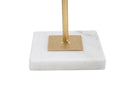 Scultura Cube 16x18x41,5 cm in Ferro e Marmo Oro e Bianco