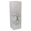 Portaombrelli in metallo albero bianco quadro cm 15,5x15,5xh49