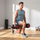 Set Manubri Regolabili 5 in 1 30 kg 95x19x19 cm con Bilanciere e Kettlebell in Plastica e Cemento      
