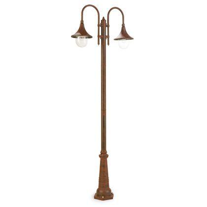 sconto Lampadaire Deux Lumières pour Jardin Couleur Rouille pour Outdoor Line Deluxe Livos