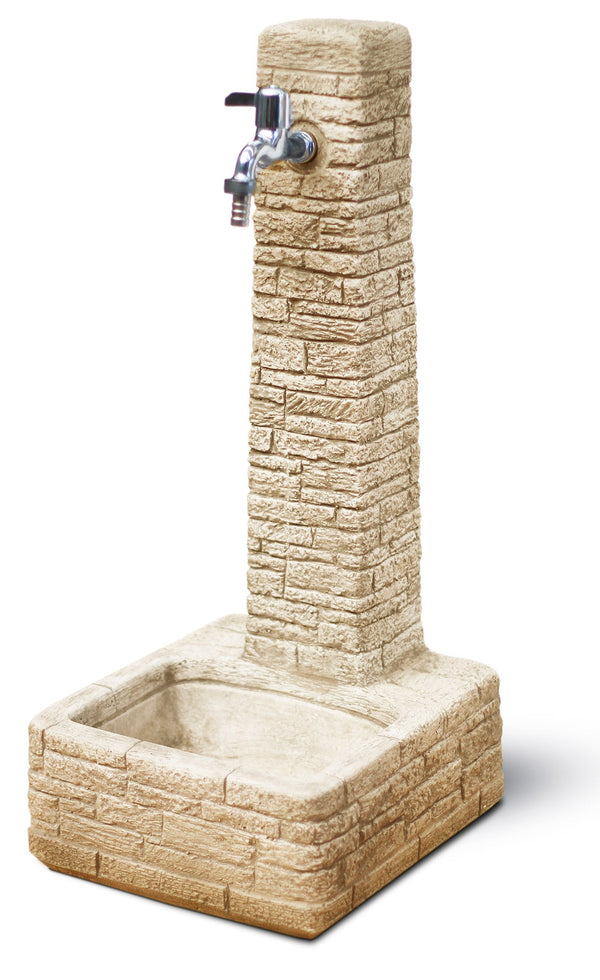 Fontana da Giardino Senza Rubinetto in Cemento Granulato di Marmo Clanezzo Nocciola acquista