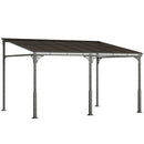Pergola Addossata 4x3 m con Tetto in Policarbonato Metallo e Alluminio con Viti Marrone      