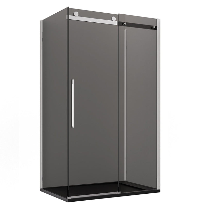 Box Doccia 3 Lati 1 Anta Scorrevole in Cristallo Fumè 8mm H195 Bonussi Alina Varie Misure