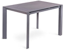 Tavolo Allungabile 122/182x80x76 cm in Metallo con Top in Vetro Grigio
