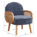 Poltroncina da Camera 66x81x84 cm Doris in Tessuto Blu Scuro