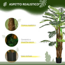 Pianta Artificiale Palma Verde con 36 Foglie da 160 cm in Vaso in PE e Cemento per Interno ed Esterno   