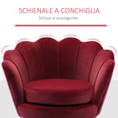 Poltrona Imbottita 76x67x74 cm in Tessuto Vellutato Rosso