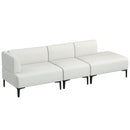 Divano 3 Posti Modulabile 250x75x70 cm in Tessuto Crema