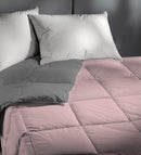 Trapuntino Doubleface Matrimoniale 120gr Grigio Scuro e Rosa