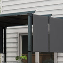Gazebo Pergola 3x3.5 m con 3 Tettucci Regolabili in Acciaio e Poliestere Anti UV Grigio