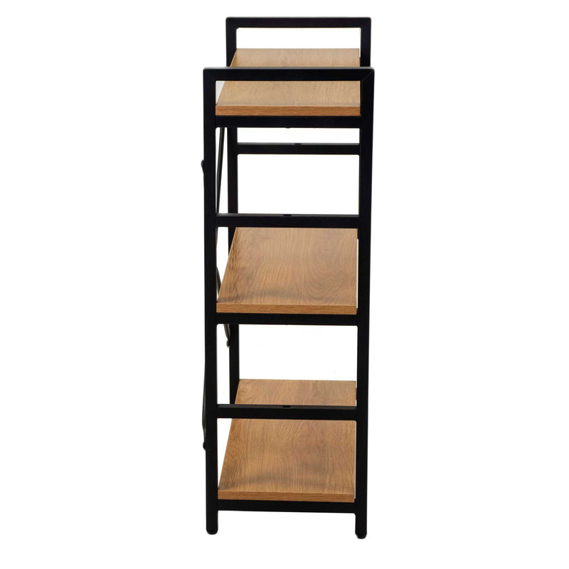 Libreria 3 ripiani 60x28xh83,5 cm in Metallo e Legno Achille Naturale