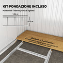 Casetta Box da Giardino 195x122x181,5 cm con Porte Scorrevoli e Pavimentazione in Acciaio Grigio Chiaro      
