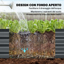 Orto Rialzato con Traliccio per Rampicanti 220x110x150 cm Fondo Aperto in Metallo Grigio Scuro      