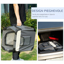 Trasportino per Cani e Gatti Pieghevole 60x41x41 cm 3 Aperture e Cuscino Grigio