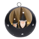 Sfera Natalizia in Metallo con Led nero cm Ø22xh22