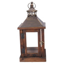 Lanterna in Legno marrone scuro rettangolare cm 17x17xh37