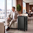 Valigia Rigida Grande 116 L 77x50x33 cm Espandibile con 4 Ruote e Lucchetto TSA in ABS Nero      