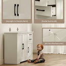 Mobile Cucina 120x38x79 cm con 2 Cassetti e 3 Armadietti Ripiani Regolabili in MDF Crema      