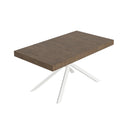 Tavolo Allungabile 160-244x80x74 cm Niket Noce Gambe Bianche
