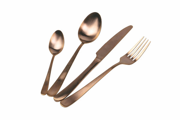 Ménagère Service 24 Pièces en Acier Cuivré Mat VdE Tivoli 1996 Ronde acquista