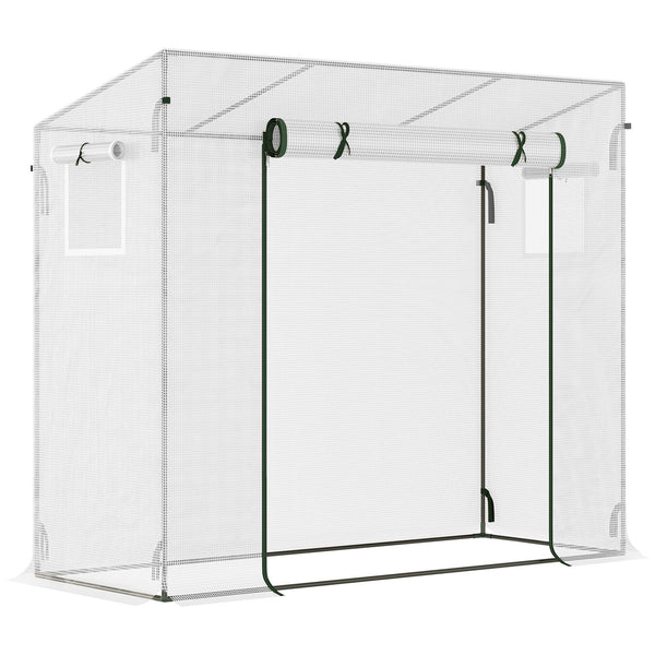 prezzo Serra da Giardino con Porta Avvolgibile 200x76x168 cm in Acciaio e PE Bianca