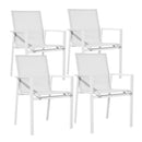 Set 4 Sedie da Giardino 59,5x66x88 cm in Alluminio Selly Bianche