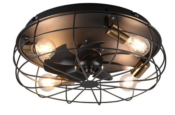 prezzo Plafoniera con Ventilatore da Interno Attacco E27 Ø50 cm Metallo Nero Opaco