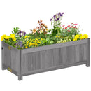 Fioriera Pieghevole Rialzata per Coltivazioni 70x30x25 cm in Legno Grigio      