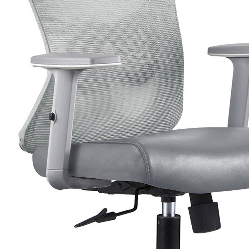 Sedia Poltrona Direzionale da Ufficio in Similpelle Grigio Chiaro