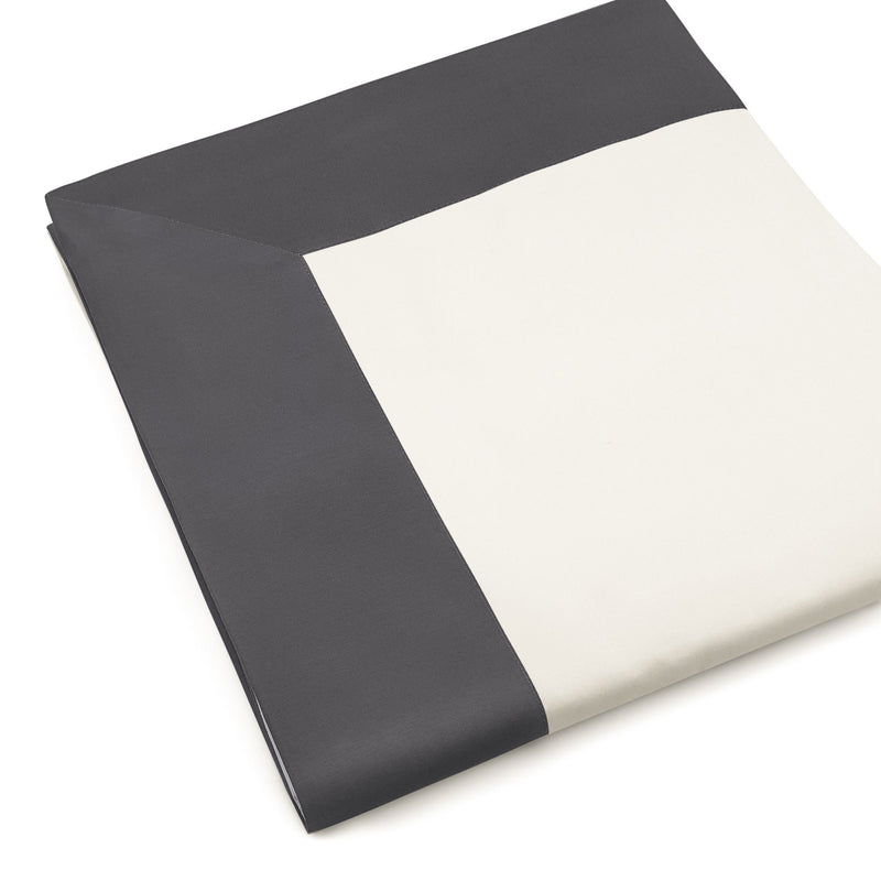 Set Lenzuola Matrimoniali Sopra Sotto e Federe Balza in Raso Mitera Diamante Grisaglia 