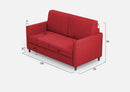Divano 2 Posti 138x85x85 cm Karay in Tessuto Rosso
