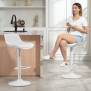 Set 2 Sgabelli da Bar con Schienale Altezza Regolabile Seduta Girevole in Pelle PU e Poggiapiedi Bianco      