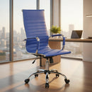 Sedia Poltrona Presidenziale da Ufficio in Similpelle Tosini Dallas Blu