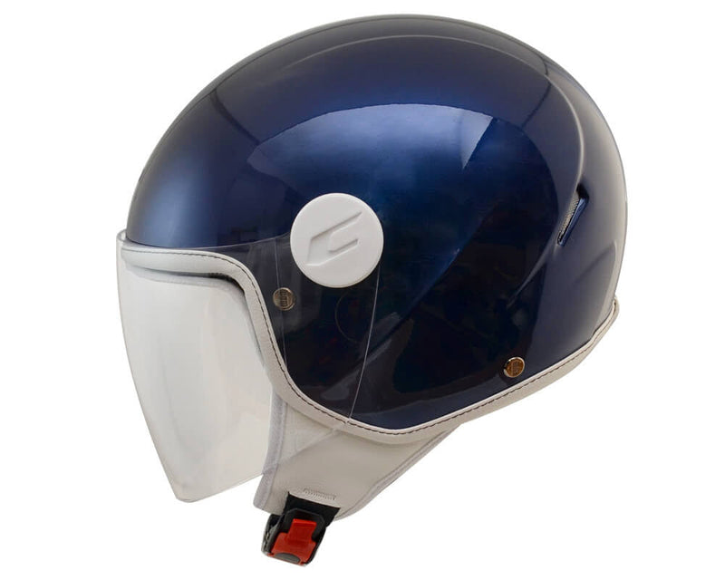 Casco Demi-Jet per Bambini Visiera Lunga CGM Magic Mono 205A Blu Metallizzato Varie Misure