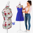 Manichino Sartoriale Femminile con 50 Spilli Modello Flowers Sartoria Donna in Schiuma PE Bianco e Rosso     