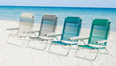 Sedia Mare Spiaggina Pieghevole con Cuscino in Alluminio Soriani Brasile Blu Melange