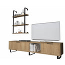 Parete attrezzata Zenon 180 cm porta tv e libreria rovere
